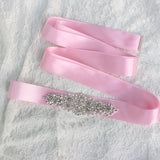 Shiny Diamond Crystal Cheap Wedding Sash with Ribbon Accessories Bridal Belts