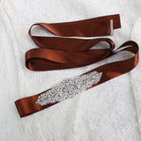 Shiny Diamond Crystal Cheap Wedding Sash with Ribbon Accessories Bridal Belts