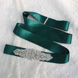 Shiny Diamond Crystal Cheap Wedding Sash with Ribbon Accessories Bridal Belts