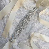 Luxurious Custom Made Diamond Crystal Wedding Sashes with Ribbon Accessories Bridal Belts