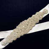 Luxurious Custom Made Diamond Crystal Wedding Sashes with Ribbon Accessories Bridal Belts