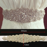 Luxurious Custom Made Diamond Crystal Wedding Sashes with Ribbon Accessories Bridal Belts