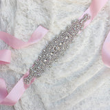 Luxurious Custom Made Diamond Crystal Wedding Sashes with Ribbon Accessories Bridal Belts