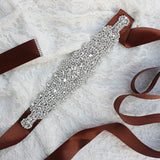 Luxurious Custom Made Diamond Crystal Wedding Sashes with Ribbon Accessories Bridal Belts