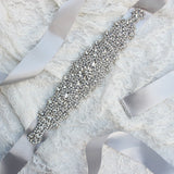 Luxurious Custom Made Diamond Crystal Wedding Sashes with Ribbon Accessories Bridal Belts