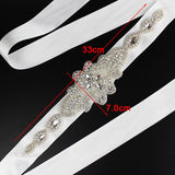 Ivory Hand Made Crystals Wedding Sashes with Ribbon Women Accessories Bridal Belt