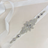 Ivory Hand Made Crystals Wedding Sashes with Ribbon Women Accessories Bridal Belt