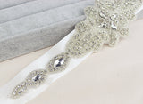 Ivory Hand Made Crystals Wedding Sashes with Ribbon Women Accessories Bridal Belt