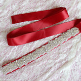 Crystals Rhinestone Ivory Wedding Sashes with Ribbon Women Accessories Bridal Belt