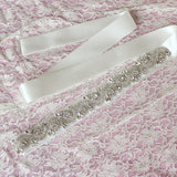 Crystals Rhinestone Ivory Wedding Sashes with Ribbon Women Accessories Bridal Belt
