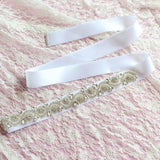 Crystals Rhinestone Ivory Wedding Sashes with Ribbon Women Accessories Bridal Belt