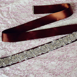 Crystals Rhinestone Ivory Wedding Sashes with Ribbon Women Accessories Bridal Belt