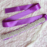 Crystals Rhinestone Ivory Wedding Sashes with Ribbon Women Accessories Bridal Belt