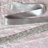 Crystals Rhinestone Ivory Wedding Sashes with Ribbon Women Accessories Bridal Belt