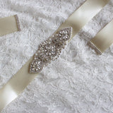 White Wedding Sashes with Ribbon Crystals Rhinestones Women Accessories Bridal Belt