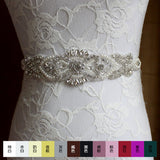 Chic Ivory Wedding Sashes with Ribbon Crystal Pearls Accessories Bridal Belt