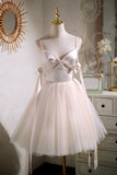 Spaghetti Straps Prom Dress Tulle Homecoming Dress