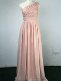 Blush Pink One Shoulder Bridesmaid Dresses
