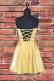 Burgundy Straight Across Lace Up Short Homecoming Dress