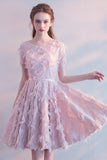 Scoop Neck Tea-Length Prom Dress Homecoming Dresses