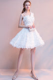 Tea-Length Prom Dress Asymmetric Homecoming Dresses With Tassels
