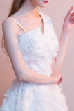 Tea-Length Prom Dress Asymmetric Homecoming Dresses With Tassels