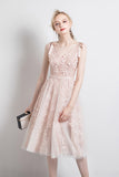 Apricot V Neck Spaghetti Straps Tulle Prom Dress Short Homecoming Dresses