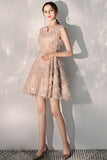 Pink Sleeveless Fairy Tulle Prom Dress Short Homecoming Dresses