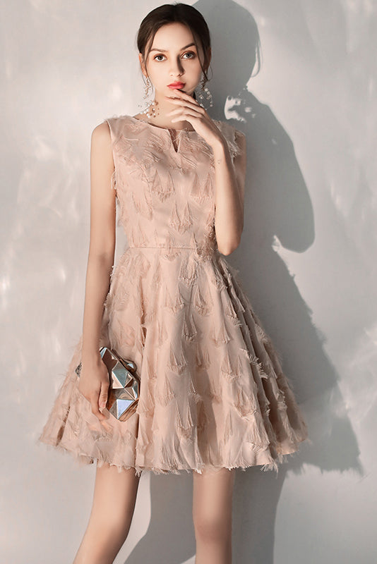 Pink Sleeveless Fairy Tulle Prom Dress Short Homecoming Dresses