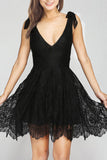 Black Lace V Neck Cheap Short Prom Dresses Formal Homecoming Dress