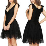 Black Lace V Neck Cheap Short Prom Dresses Formal Homecoming Dress