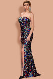 New Arrival Strapless Colorful Seqin Prom Dresses Long Party Dress