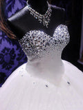 Beaded Strapless Luxurious A Line Princess Wedding Dress Gowns
