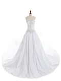 Beaded A Line Sweetheart Long Wedding Bride Dresses