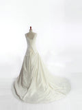 V Neck Elegant Off the Shoulder Long Wedding Dress