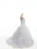 Luxurious Sleeveless Hand Flowers Wedding Dress Bridal Gowns