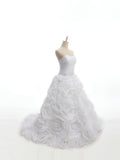 Luxurious Sleeveless Hand Flowers Wedding Dress Bridal Gowns