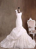 Beading Lace CharmingTrumpet/Mermaid Halter Sweep/Brush Train Wedding Dresses - Laurafashionshop