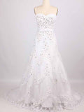 V-Neck Flower Lace Wedding Dress with Empire Waist