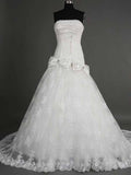 Appliques Elegant Sweetheart Lace Ivory Mermaid Bride Gowns Wedding Dresses - Laurafashionshop