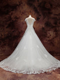 Plus Size White Lace Wedding Dresses with Sleeves Bridal Gowns