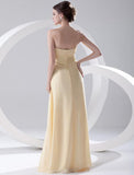 Floor Length Strapless Chiffon Floor Length Bridesmaid Dress Prom Dresses - Laurafashionshop