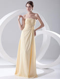 Floor Length Strapless Chiffon Floor Length Bridesmaid Dress Prom Dresses - Laurafashionshop