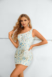 Pretty One Shoulder Shiny Sequin Lace Short Homecoming Party Dresses