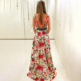Red Embroidery Open Back Cheap Prom Dresses Formal Evening Dress