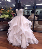 High Low Sweetheart Beaded Ball Gown Quinceanera Prom Dresses