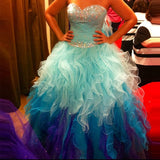 Sweetheart Gradient Light Blue Bodice Quinceanera Dresses Prom Gowns