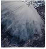 See Through A Line Grey Lace Appliques Tiered Tulle Homecoming Dresses Short Prom Dress