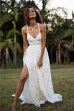 High Quallity Princess White Lace Backless Beach Wedding Dress Prom Dresses Formal Gowns