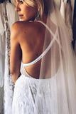 High Quallity Princess White Lace Backless Beach Wedding Dress Prom Dresses Formal Gowns